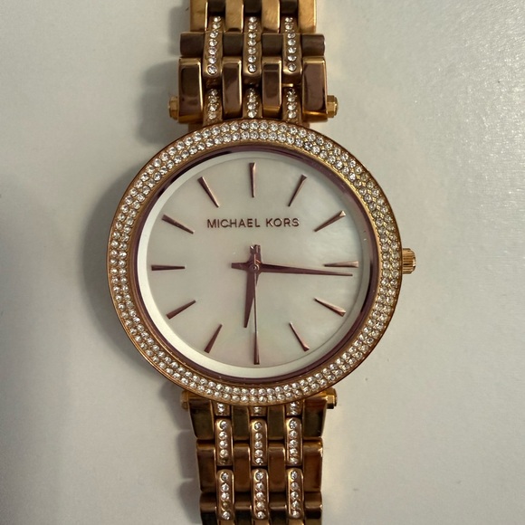Michael Kors Rose Gold Watch | Crystal Bezel